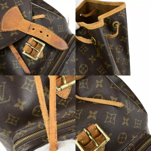 LOUIS VUITTON Montsouris GM Backpack Bag Monogram Leather Brown M51135 85ED205 main image 7